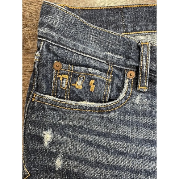 Abercrombie & Fitch Women's Tapered Cotton Distressed Blue Denim Jeans Size 28 - Picture 4 of 10